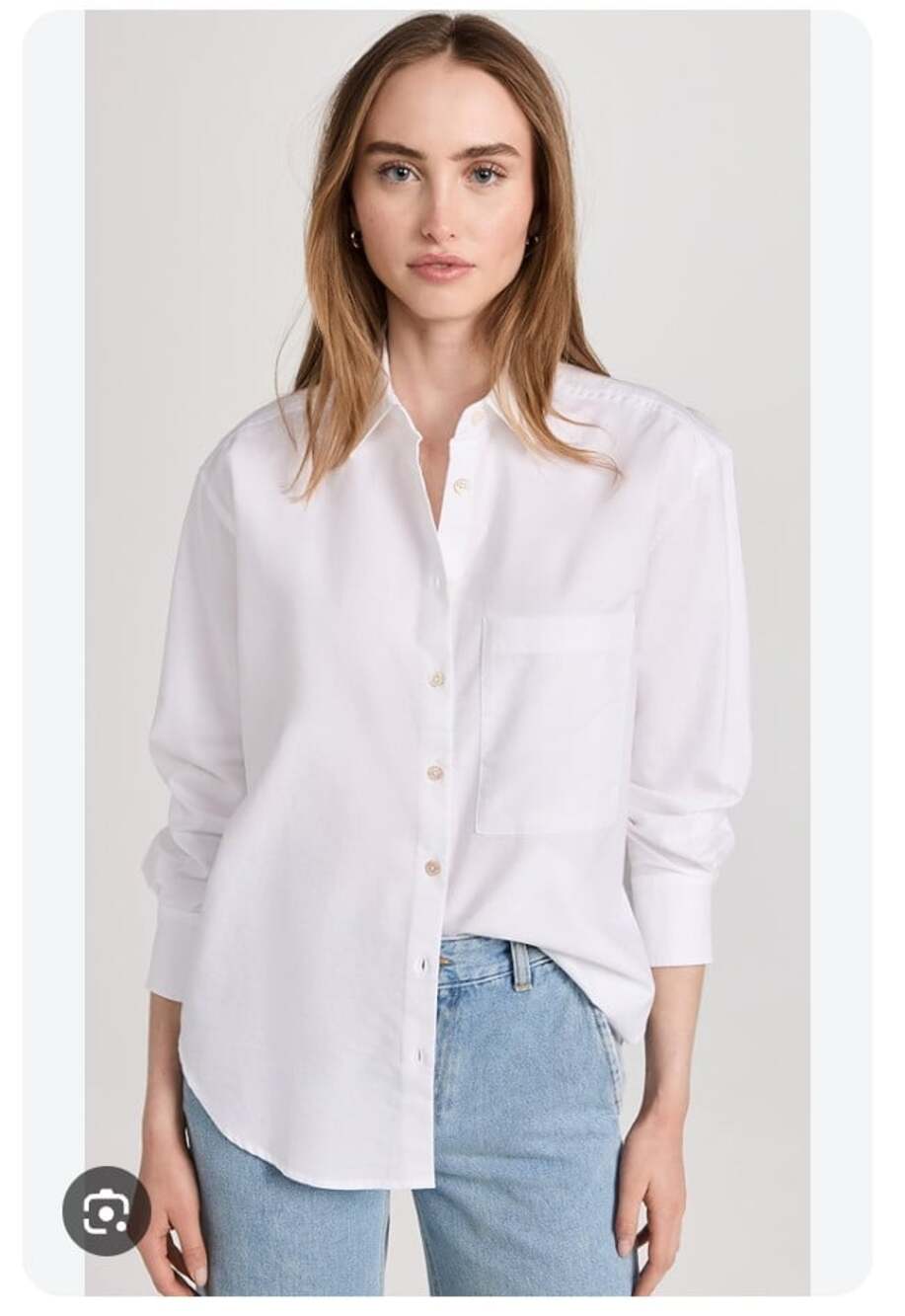 Ayr The Deep End Shirt Womens Medium White Cotton Button Long Sleeve Top Blouse